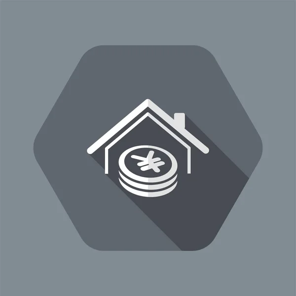 Bienes raíces - Coste de la vivienda - Vector icono web — Archivo Imágenes Vectoriales