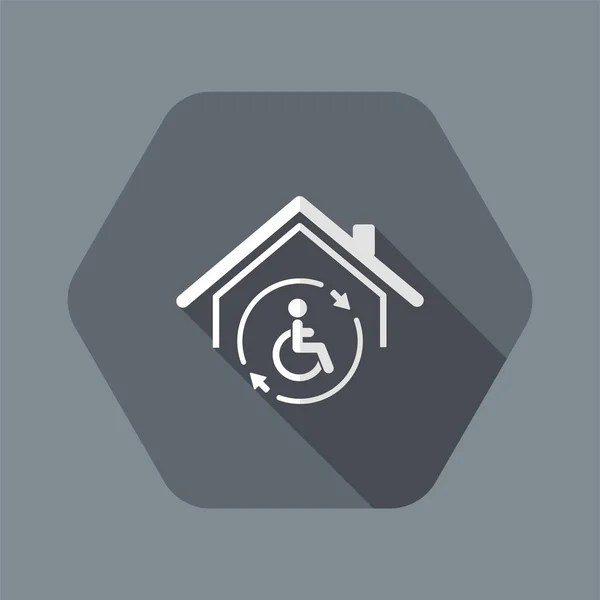 Discapacidad residencial asistencia completa - Vector icono web — Archivo Imágenes Vectoriales
