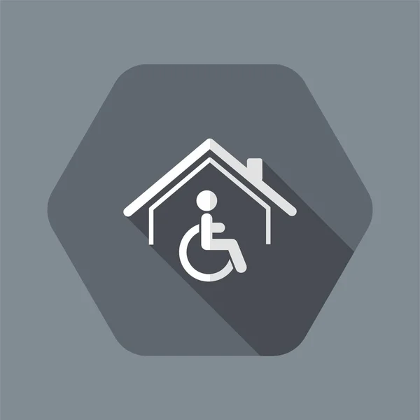 Assistenza ai disabili residenziali - Icona web vettoriale — Vettoriale Stock