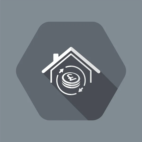 Investitionen immobilien - immobilien - vektor web icon — Stockvektor