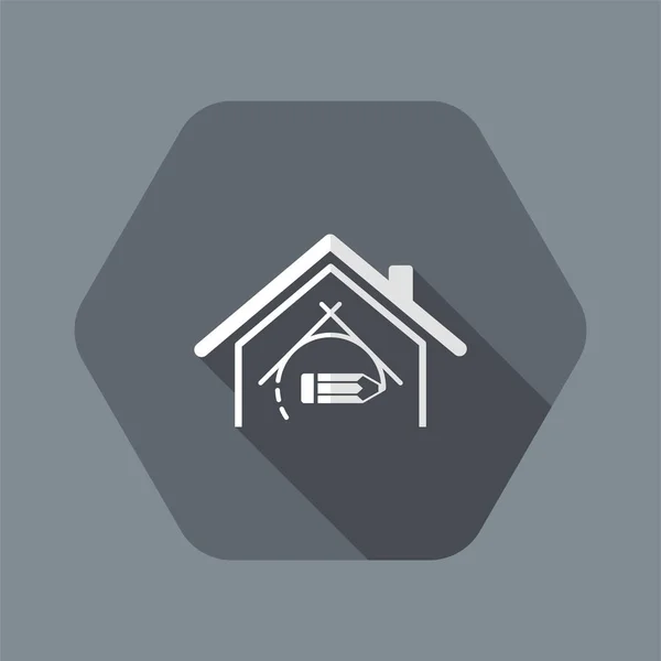 Diseño de la casa - Vector icono web — Vector de stock