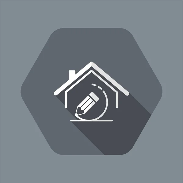 Diseño de la casa - Vector icono web — Archivo Imágenes Vectoriales