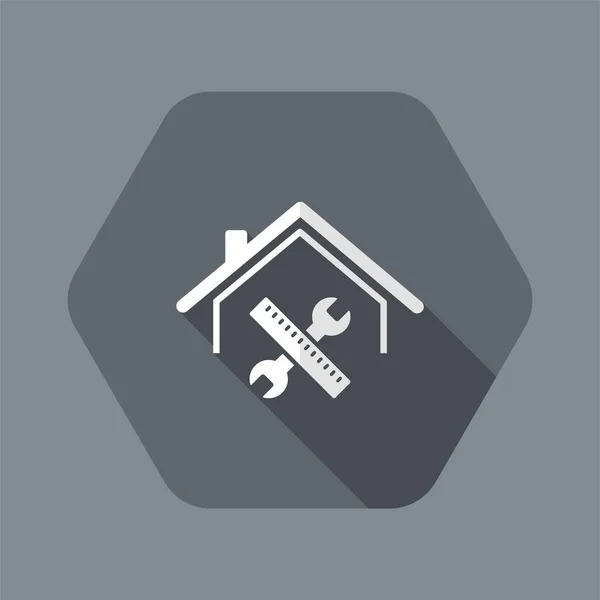 Huis renovatie - Vector web icon — Stockvector