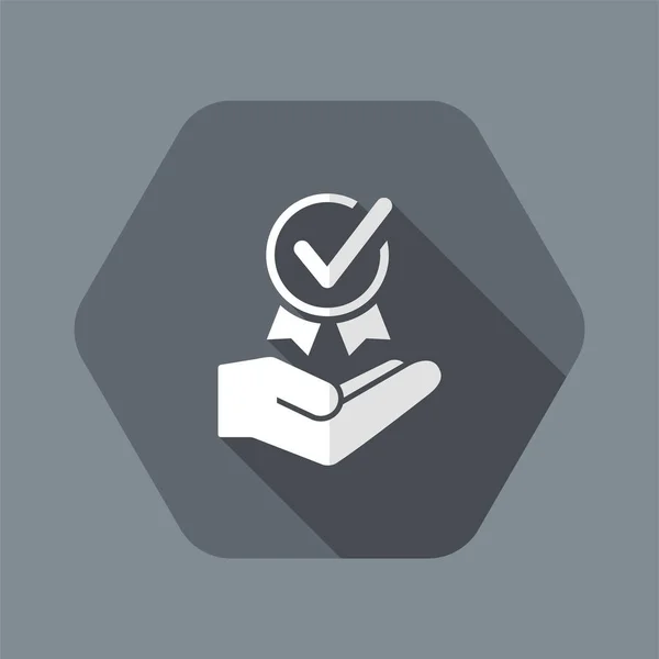 Certification de qualité supérieure - icône web vectorielle — Image vectorielle