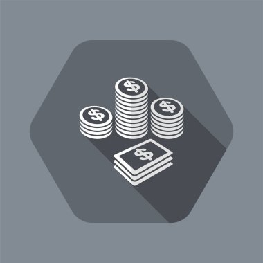Kazanç - dolar - vektör web simgesi