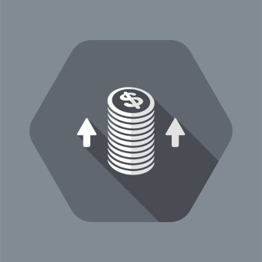 Kazanç - dolar - vektör web simgesi artırmak