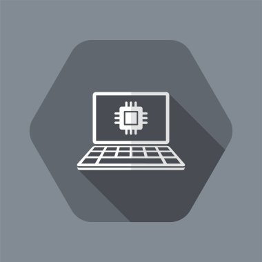Bilgisayar işlemcisi - vektör web simgesi