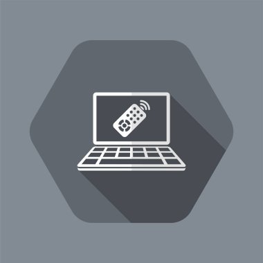 Bilgisayar uzaktan kumanda - vektör düz simgesi