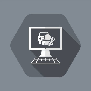 Yardım araba uygulama veya Web sitesi - vektör düz simgesi