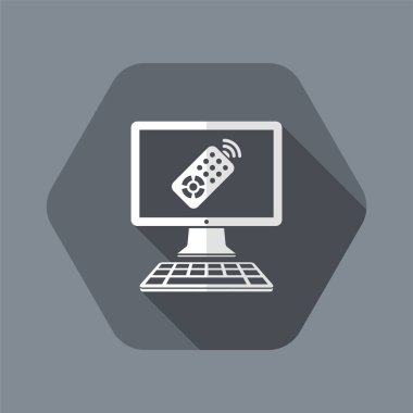 Bilgisayar uzaktan kumanda - vektör düz simgesi