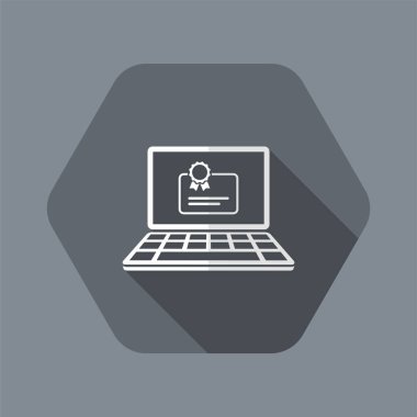 Bilgisayar web sertifikası - vektör düz simgesi