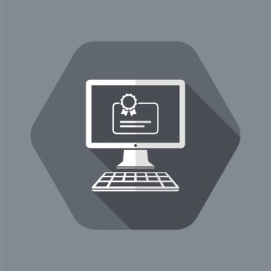 Bilgisayar web sertifikası - vektör düz simgesi