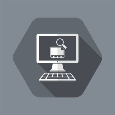 Bilgisayarda - vektör düz simgesi kişi bul