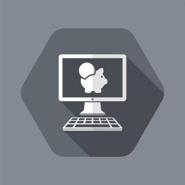 Web Hizmetleri - vektör düz simgesi kaydetme para