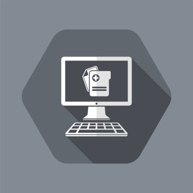 Tıbbi faaliyet - vektör düz simgesi için yazılım