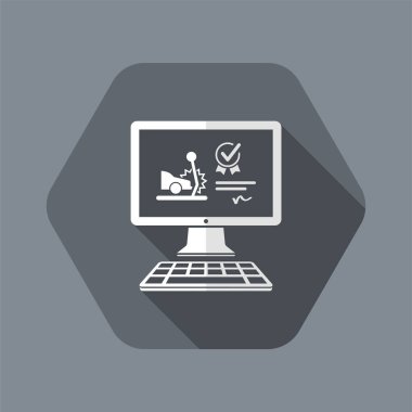 Online sigorta yardım için araba kazası - vektör düz simgesi