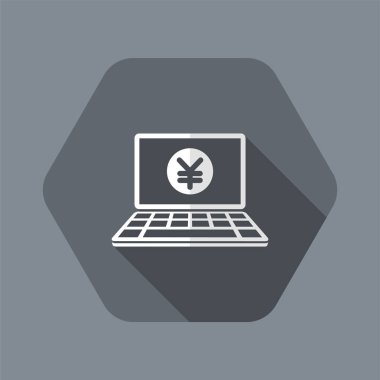 Yen - akıllı online bankacılık hizmetleri - vektör düz simgesi