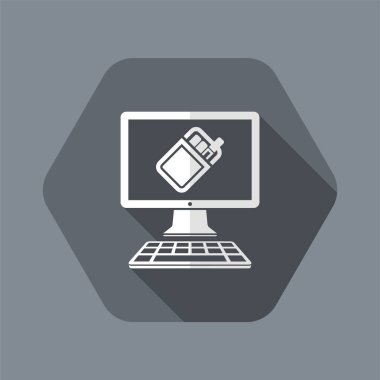 Online tütün sigara - vektör düz simgesi