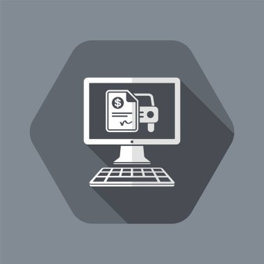 Otomotiv online alıntı - Doları - vektör düz simgesi