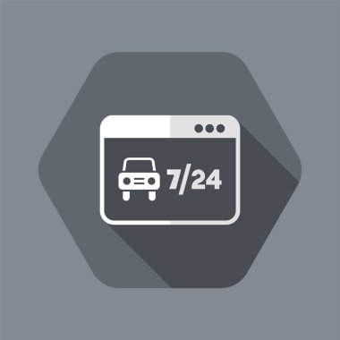 7/24 otomotiv web hizmetleri - vektör simge düz