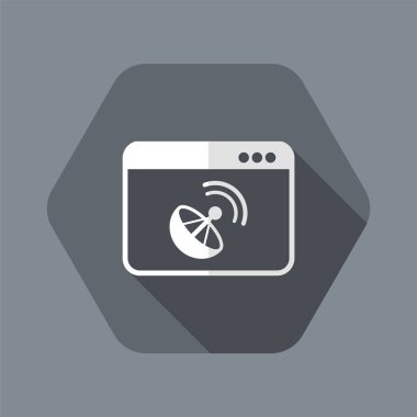 Uydu bilgisayar uygulama - vektör düz simgesi