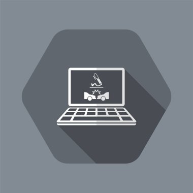 Sigorta hizmet - araba kazasında çevrimiçi belge - vektör düz ICO