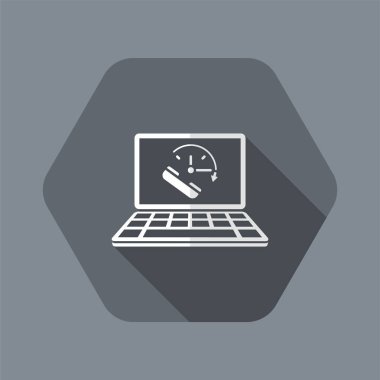 Tam zamanlı online çağrı Hizmetleri - vektör düz simgesi