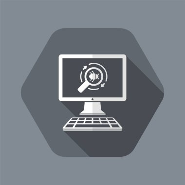 Tam zamanlı virüsten koruma - vektör düz simgesi