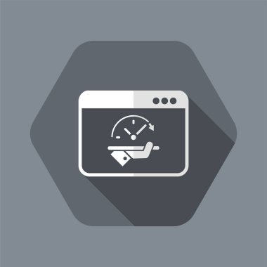 High speed performances computer online - Vector flat icon clipart