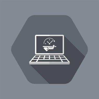 Yüksek hızlı performansları bilgisayar online - vektör düz simgesi