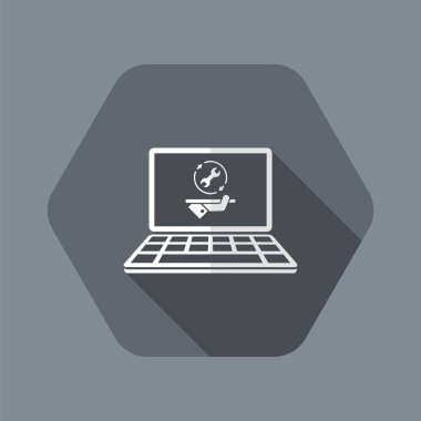 Sabit bilgisayar yardım hizmetleri - vektör düz simgesi