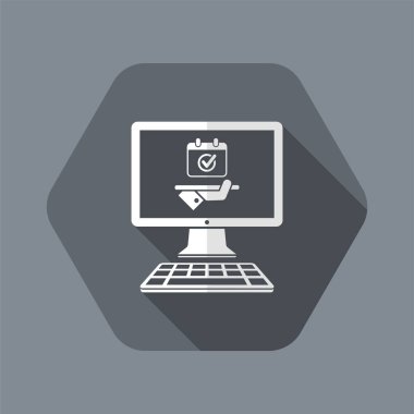 Randevu tarihi online - vektör düz simgesi