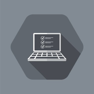 Denetim listesi dijital belge - bilgisayar Web sitesi için vektör simge veya