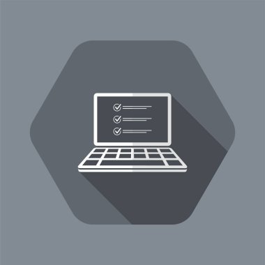 Denetim listesi dijital belge - bilgisayar Web sitesi için vektör simge veya