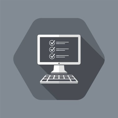 Denetim listesi dijital belge - bilgisayar Web sitesi için vektör simge veya
