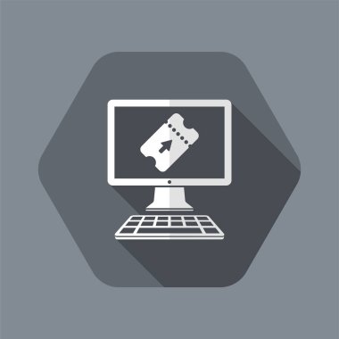 Online rezervasyon - vektör simge bilgisayar Web sitesi veya uygulama için