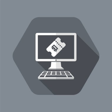 Online otobüs bileti - vektör simge bilgisayar Web sitesi veya applicat için
