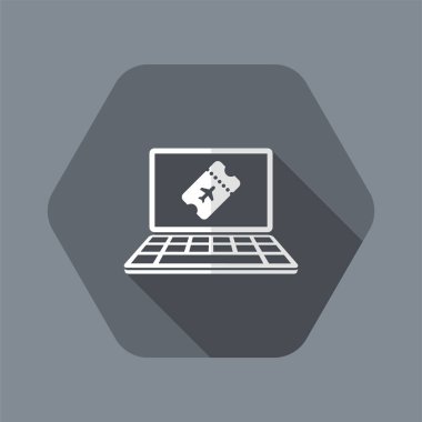 Online rezervasyon uçak bileti - vektör simge bilgisayar websit için