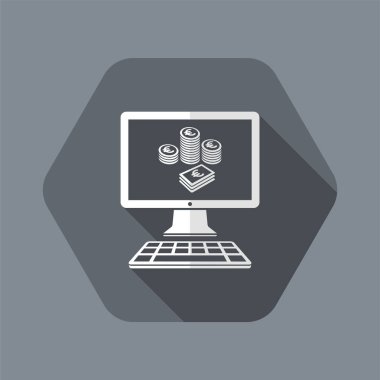 Euro - vektör simge bilgisayar Web sitesi veya uygulama için yığın