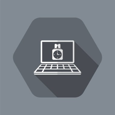Dijital masa saati içinde kartı - bilgisayar Web sitesi için vektör simge veya bir