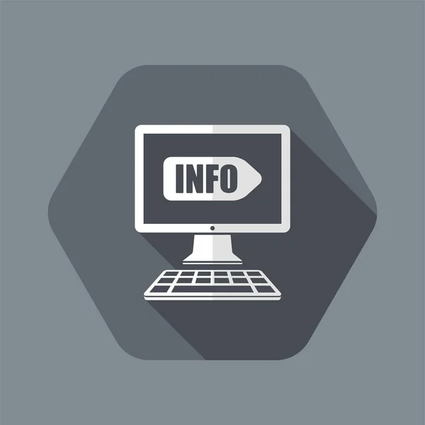 Letrero de información en el sitio web de la computadora - Vector icono plano — Vector de stock