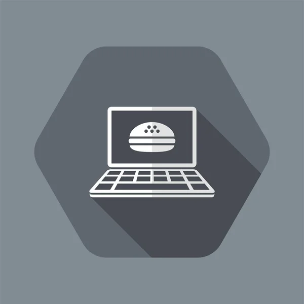 Fast Food online - Vektor flaches Symbol — Stockvektor