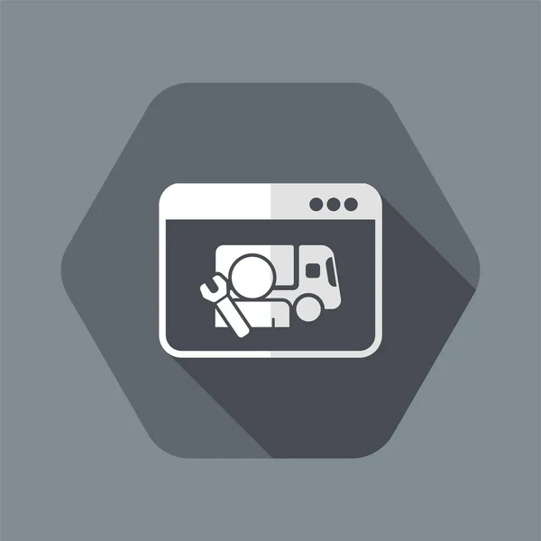 Vrachtwagen hulp online - Vector platte pictogram — Stockvector