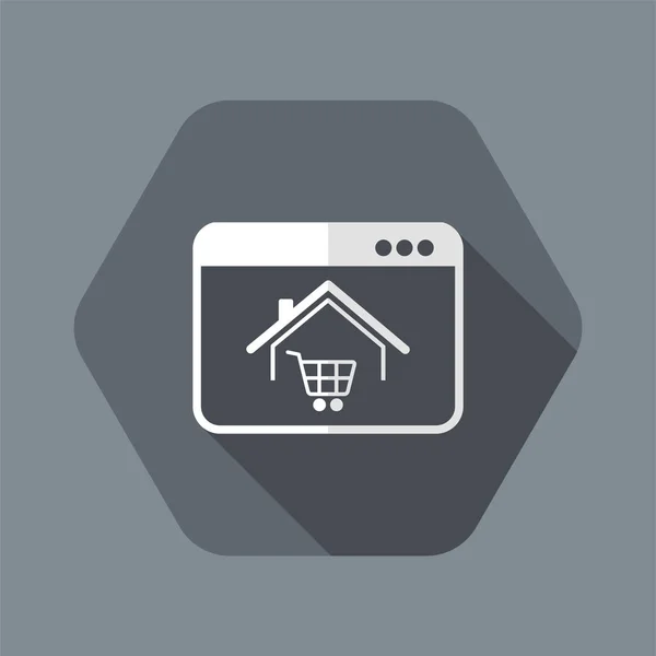 E-shopping and house delivery - Vector icon for computer website — Stock Vector
