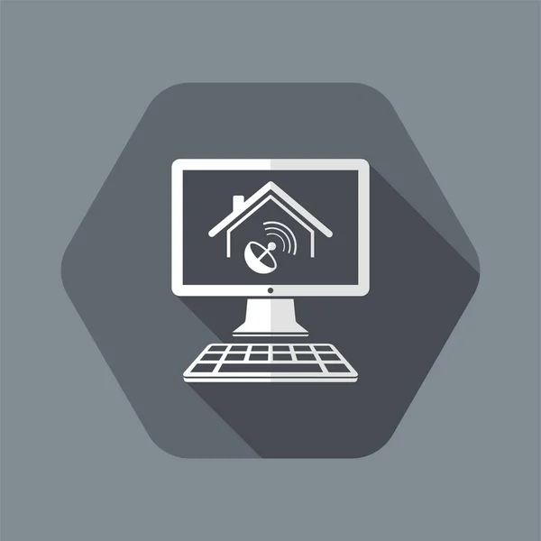 Odbiornik satelitarny do domu - wektor ikona dla witryny sieci Web na komputerze lub ap — Wektor stockowy