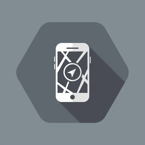 Smartphone navigator ikonen — Stock vektor