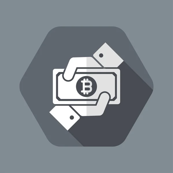 Bitcoin bankbiljet betaling gebaar — Stockvector
