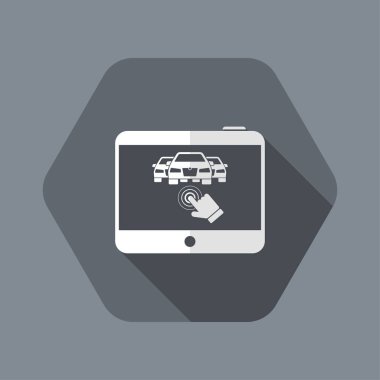 Tablet üzerinde araba fonksiyonu için parmak dokunma