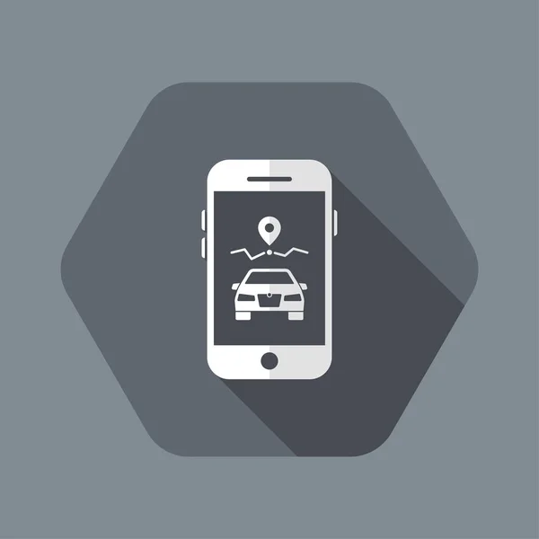 Emplacement de la voiture GPS sur smartphone — Image vectorielle