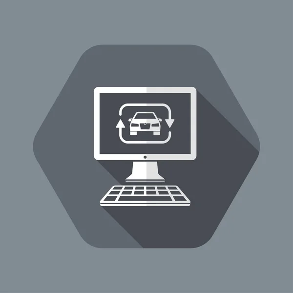 Carsharing-Service am Computer-Desktop — Stockvektor